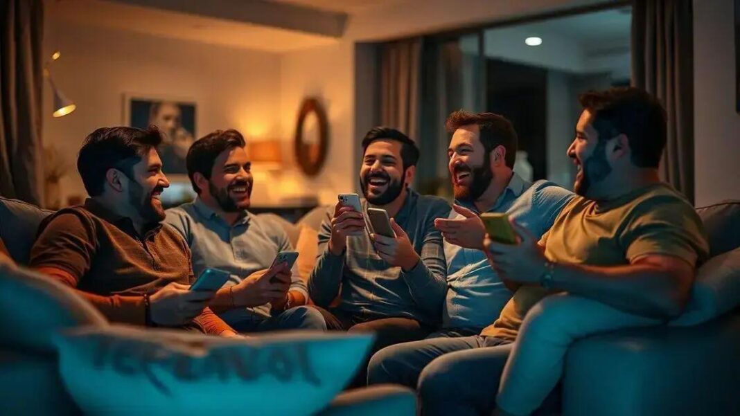 A tendência dos homens ligando para amigos para desejar boa noite